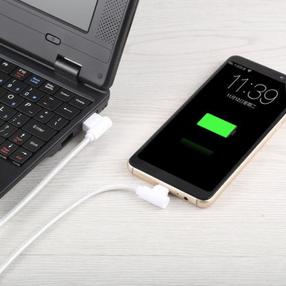 1.2 ม. 2A 90 สายทองแดงทอข้อศอก USB-C / Type-C 3.1 ถึง USB 2.0 ข้อมูล / สายชาร์จ