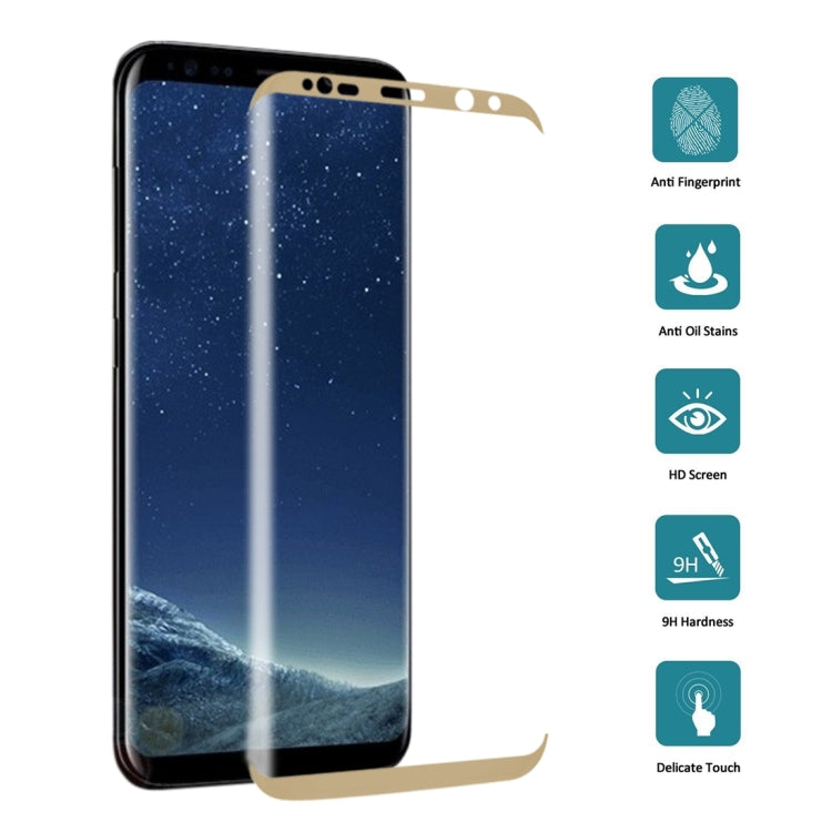 สำหรับ Galaxy S8 / G950 0.3mm 9H ความแข็งพื้นผิว 3D Curved Silk-screen Full Screen กระจกนิรภัยป้องกันหน้าจอ, For Galaxy S8 / G950