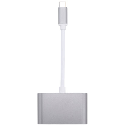 2 in 1 VGA และ HDMI Female เป็น USB-C / Type-C Male Hub Splitter Adapter, VGA+HDMI