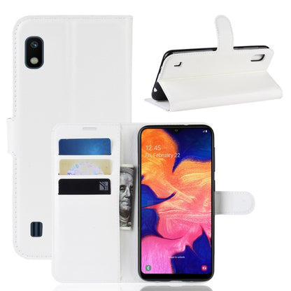 ซองหนังพลิกแนวนอนเนื้อลิ้นจี่สำหรับ Galaxy A10 พร้อมกระเป๋าสตางค์และที่ใส่และช่องเสียบการ์ด, For Galaxy A10  (1), For Galaxy A10 (1), For Galaxy A10
