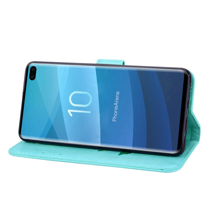ซองหนัง PU แบบพลิกแนวนอนลายดอกกุหลาบสำหรับ Galaxy S10 Plus พร้อมตัวยึดและช่องเสียบการ์ดและกระเป๋าสตางค์, For Samsung Galaxy S10 Plus