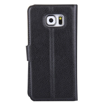 สำหรับ Galaxy S6 / G920 ซองหนังพลิกแนวนอนเนื้อลิ้นจี่พร้อมตัวยึดและช่องเสียบการ์ดและกระเป๋าสตางค์, For Galaxy S6