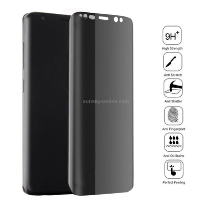 สำหรับ Galaxy S8 + / G9550 0.3mm 9H ความแข็งพื้นผิวความเป็นส่วนตัวโค้ง 3D ป้องกันแสงสะท้อนแบบเต็มหน้าจอกระจกกันรอยหน้าจอ, For Samsung Galaxy S8+