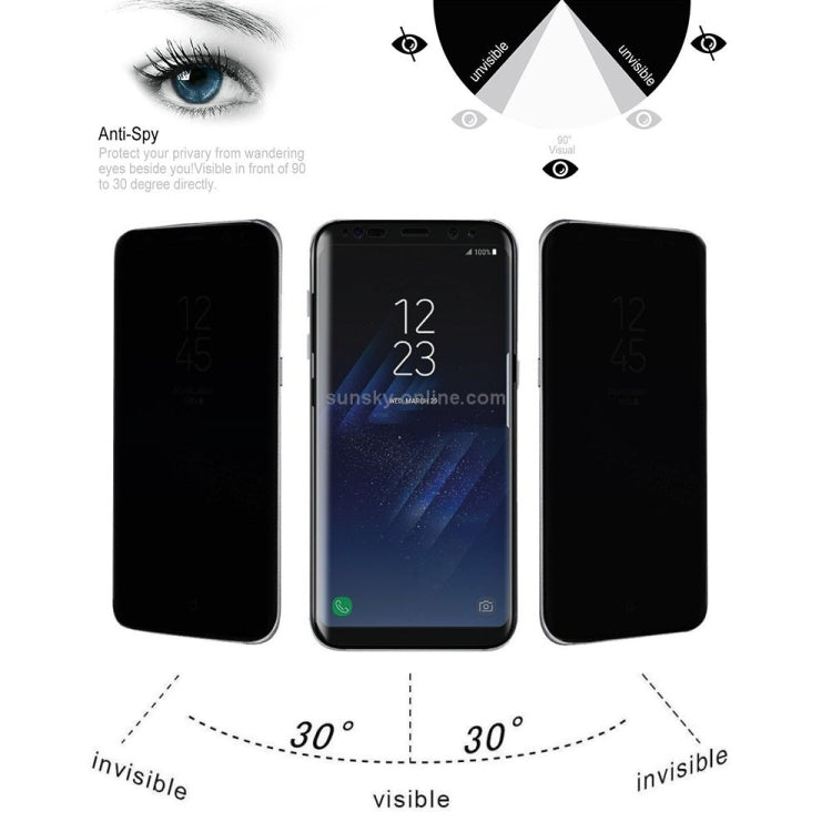 สำหรับ Galaxy S8 + / G9550 0.3mm 9H ความแข็งพื้นผิวความเป็นส่วนตัวโค้ง 3D ป้องกันแสงสะท้อนแบบเต็มหน้าจอกระจกกันรอยหน้าจอ, For Samsung Galaxy S8+