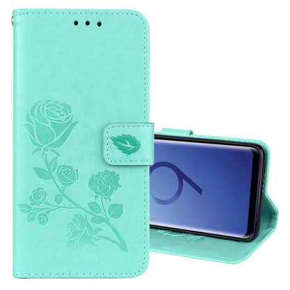 สำหรับ Galaxy S9 Rose ซองหนัง PU สิ่งแวดล้อมแบบพลิกแนวนอนพร้อมตัวยึดและช่องเสียบการ์ดและกระเป๋าสตางค์, For Samsung Galaxy S9
