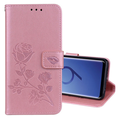 สำหรับ Galaxy S9 Rose ซองหนัง PU สิ่งแวดล้อมแบบพลิกแนวนอนพร้อมตัวยึดและช่องเสียบการ์ดและกระเป๋าสตางค์, For Samsung Galaxy S9
