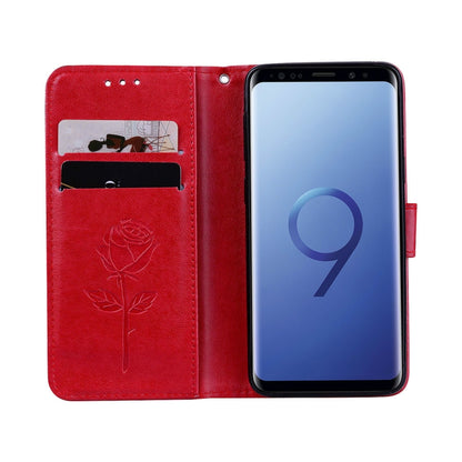 สำหรับ Galaxy S9 Rose ซองหนัง PU สิ่งแวดล้อมแบบพลิกแนวนอนพร้อมตัวยึดและช่องเสียบการ์ดและกระเป๋าสตางค์, For Samsung Galaxy S9