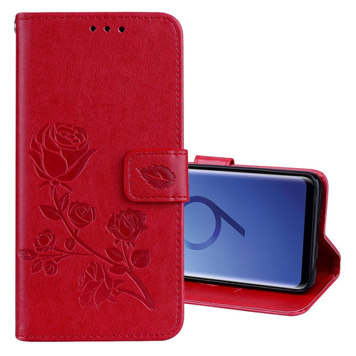 สำหรับ Galaxy S9 Rose ซองหนัง PU สิ่งแวดล้อมแบบพลิกแนวนอนพร้อมตัวยึดและช่องเสียบการ์ดและกระเป๋าสตางค์, For Samsung Galaxy S9