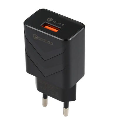 LZ-715 18W QC3.0 USB พอร์ตเดียวเครื่องชาร์จเดินทางที่รวดเร็ว, ปลั๊ก EU, EU Plug