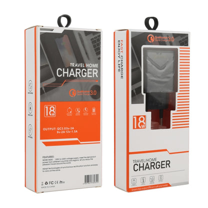 LZ-715 18W QC3.0 USB พอร์ตเดียวเครื่องชาร์จเดินทางที่รวดเร็ว, ปลั๊ก EU, EU Plug