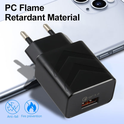 LZ-715 18W QC3.0 USB พอร์ตเดียวเครื่องชาร์จเดินทางที่รวดเร็ว, ปลั๊ก EU, EU Plug