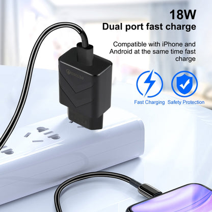 LZ-715 18W QC3.0 USB พอร์ตเดียวเครื่องชาร์จเดินทางที่รวดเร็ว, ปลั๊ก EU, EU Plug