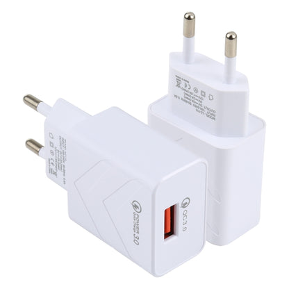 LZ-715 18W QC3.0 USB พอร์ตเดียวเครื่องชาร์จเดินทางที่รวดเร็ว, ปลั๊ก EU, EU Plug