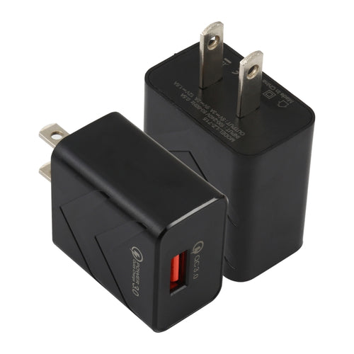 LZ-715 18W QC3.0 USB Single Port Fast Travel Charger, ปลั๊ก US, US Plug