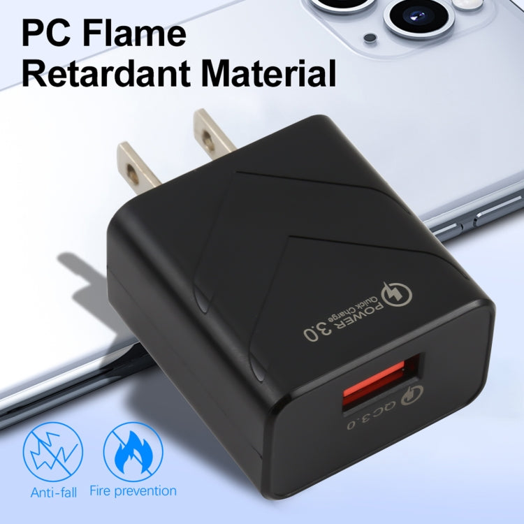 LZ-715 18W QC3.0 USB Single Port Fast Travel Charger, ปลั๊ก US, US Plug