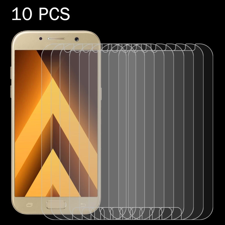 10 ชิ้นสำหรับ Galaxy A3 (2017) / A320 0.26mm 9H ความแข็งพื้นผิว 2.5D กระจกนิรภัยป้องกันการระเบิดไม่เต็มหน้าจอฟิล์ม, For Galaxy A3 (2017) / A320