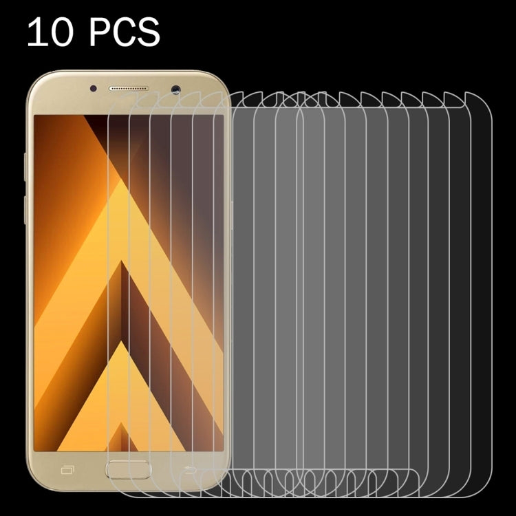10 ชิ้นสำหรับ Galaxy A5 (2017) / A520 0.26mm 9H ความแข็งพื้นผิว 2.5D กระจกนิรภัยป้องกันการระเบิดไม่เต็มหน้าจอฟิล์ม, For Galaxy A5 (2017) / A520