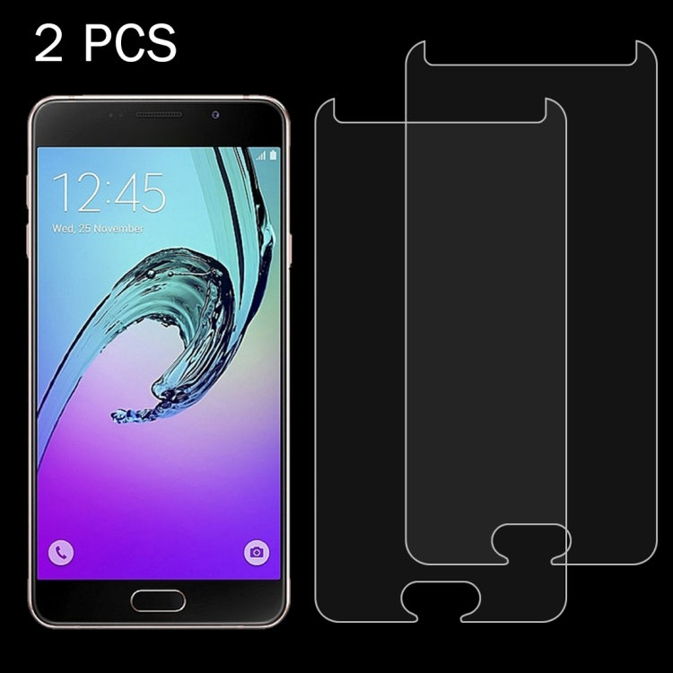 2 ชิ้นสำหรับ Galaxy A3 (2017) / A320 0.26mm 9H ความแข็งพื้นผิว 2.5D ฟิล์มกระจกนิรภัยป้องกันการระเบิด, 2pcs