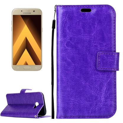 สำหรับ Galaxy A3 (2017) / A320 พื้นผิวม้าบ้าพลิกแนวนอนซองหนัง PU พร้อมตัวยึดและช่องเสียบการ์ดและกระเป๋าสตางค์และกรอบรูปและเชือกเส้นเล็กและหัวเข็มขัดแม่เหล็ก, For Galaxy A3 (2017)