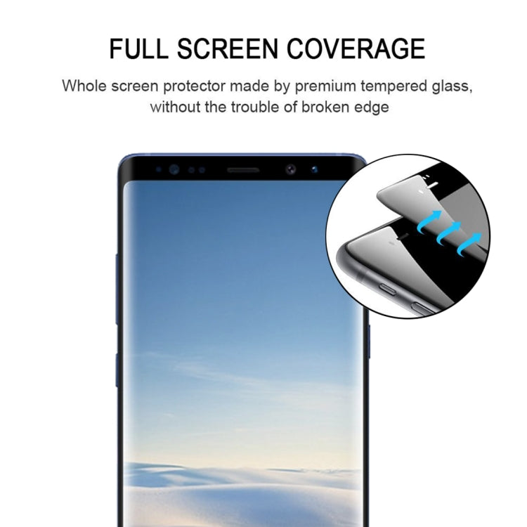 0.3mm 9H ความแข็งพื้นผิว 2.5D ขอบโค้งเต็มหน้าจอเต็มกาวฟิล์มกระจกนิรภัยสำหรับ Galaxy Note8, For Galaxy Note8（1 PC）