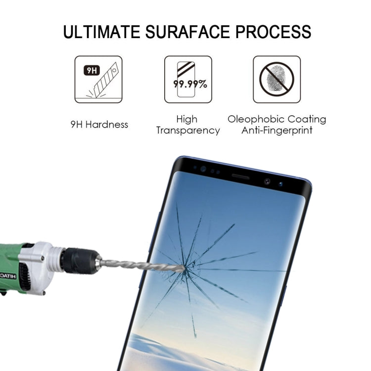 0.3mm 9H ความแข็งพื้นผิว 2.5D ขอบโค้งเต็มหน้าจอเต็มกาวฟิล์มกระจกนิรภัยสำหรับ Galaxy Note8, For Galaxy Note8（1 PC）