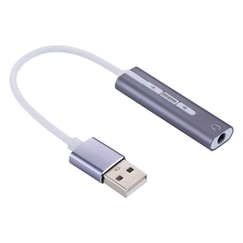 เปลือกอลูมิเนียม 3.5 มม.แจ็คการ์ดเสียง USB ภายนอก HIFI Magic Voice 7.1 ช่องอะแดปเตอร์ไดรฟ์ฟรีสำหรับคอมพิวเตอร์,เดสก์ท็อป,ลำโพง,ชุดหูฟัง, USB Port Grey, USB Port Silver, USB Port Black