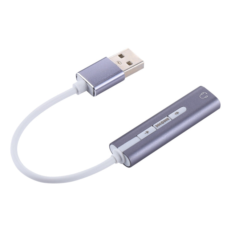 เปลือกอลูมิเนียม 3.5 มม.แจ็คการ์ดเสียง USB ภายนอก HIFI Magic Voice 7.1 ช่องอะแดปเตอร์ไดรฟ์ฟรีสำหรับคอมพิวเตอร์,เดสก์ท็อป,ลำโพง,ชุดหูฟัง, USB Port Grey, USB Port Silver, USB Port Black