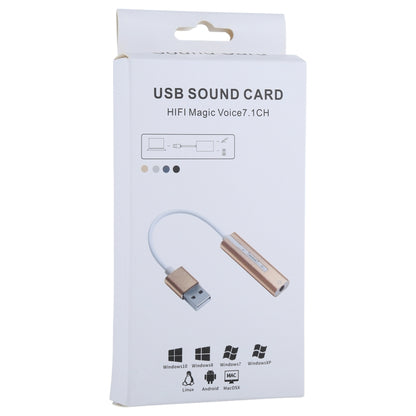 เปลือกอลูมิเนียม 3.5 มม.แจ็คการ์ดเสียง USB ภายนอก HIFI Magic Voice 7.1 ช่องอะแดปเตอร์ไดรฟ์ฟรีสำหรับคอมพิวเตอร์,เดสก์ท็อป,ลำโพง,ชุดหูฟัง, USB Port Grey, USB Port Silver, USB Port Black