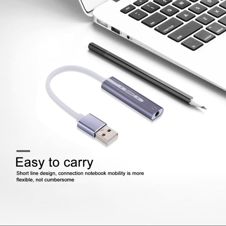 เปลือกอลูมิเนียม 3.5 มม.แจ็คการ์ดเสียง USB ภายนอก HIFI Magic Voice 7.1 ช่องอะแดปเตอร์ไดรฟ์ฟรีสำหรับคอมพิวเตอร์,เดสก์ท็อป,ลำโพง,ชุดหูฟัง, USB Port Grey, USB Port Silver, USB Port Black