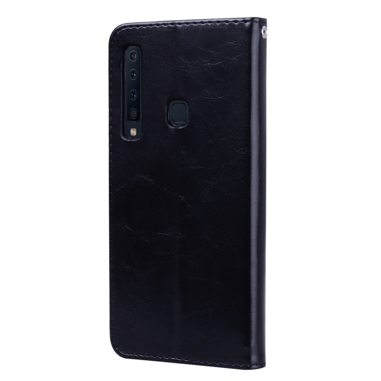 ซองหนังพลิกแนวนอนเนื้อน้ำมันขี้ผึ้งสไตล์ธุรกิจสำหรับ Samsung Galaxy A9 (2018) / A9s พร้อมตัวยึดและช่องเสียบการ์ดและกระเป๋าสตางค์ c, For Galaxy A9 (2018) / A9s