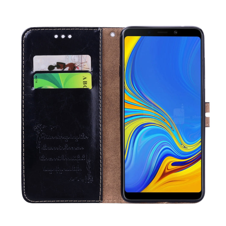 ซองหนังพลิกแนวนอนเนื้อน้ำมันขี้ผึ้งสไตล์ธุรกิจสำหรับ Samsung Galaxy A9 (2018) / A9s พร้อมตัวยึดและช่องเสียบการ์ดและกระเป๋าสตางค์ c, For Galaxy A9 (2018) / A9s