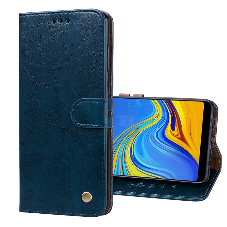ซองหนังพลิกแนวนอนเนื้อน้ำมันขี้ผึ้งสไตล์ธุรกิจสำหรับ Samsung Galaxy A9 (2018) / A9s พร้อมตัวยึดและช่องเสียบการ์ดและกระเป๋าสตางค์ c, For Galaxy A9 (2018) / A9s