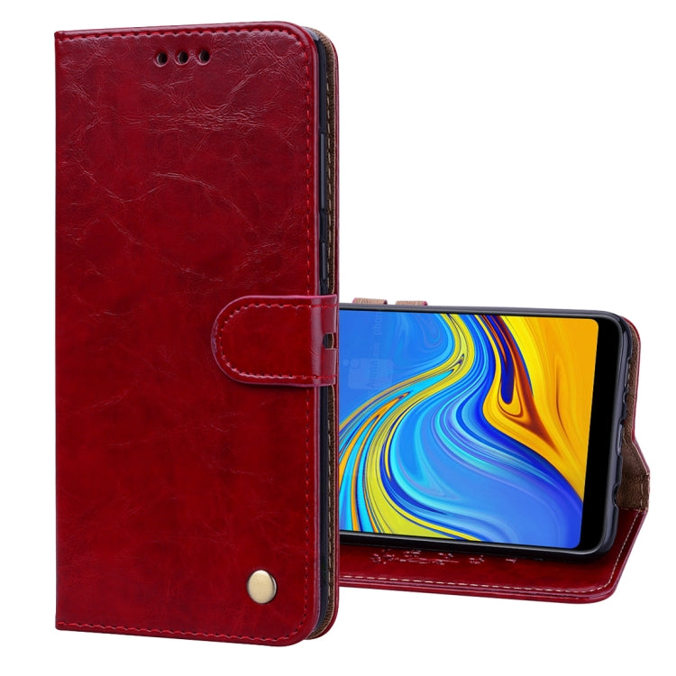 ซองหนังพลิกแนวนอนเนื้อน้ำมันขี้ผึ้งสไตล์ธุรกิจสำหรับ Samsung Galaxy A9 (2018) / A9s พร้อมตัวยึดและช่องเสียบการ์ดและกระเป๋าสตางค์ c, For Galaxy A9 (2018) / A9s
