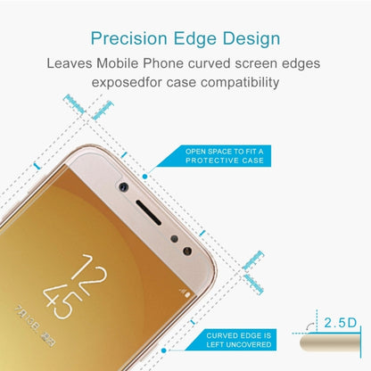 1 ชิ้นสำหรับ Galaxy J7 (2017) (เวอร์ชันสหภาพยุโรป) 0.26 มิลลิเมตร 9H ความแข็งพื้นผิว 2.5D ป้องกันการระเบิดไม่เต็มหน้าจอฟิล์มกระจกนิรภัย, For Galaxy J7 (2017) (EU Version)