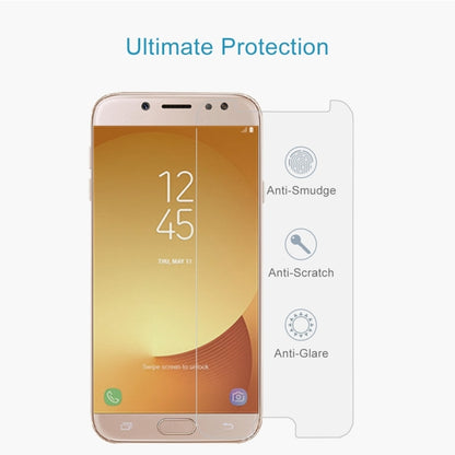 1 ชิ้นสำหรับ Galaxy J7 (2017) (เวอร์ชันสหภาพยุโรป) 0.26 มิลลิเมตร 9H ความแข็งพื้นผิว 2.5D ป้องกันการระเบิดไม่เต็มหน้าจอฟิล์มกระจกนิรภัย, For Galaxy J7 (2017) (EU Version)