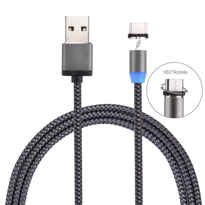 การหมุน 360 องศา 1 ม. รูปแบบสาน USB-C / Type-C ถึง USB 2.0 สายชาร์จแม่เหล็กที่แข็งแกร่งพร้อมไฟ LED