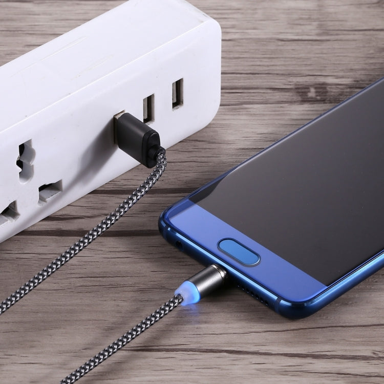 การหมุน 360 องศา 1 ม. รูปแบบสาน USB-C / Type-C ถึง USB 2.0 สายชาร์จแม่เหล็กที่แข็งแกร่งพร้อมไฟ LED