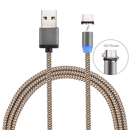 การหมุน 360 องศา 1 ม. รูปแบบสาน USB-C / Type-C ถึง USB 2.0 สายชาร์จแม่เหล็กที่แข็งแกร่งพร้อมไฟ LED