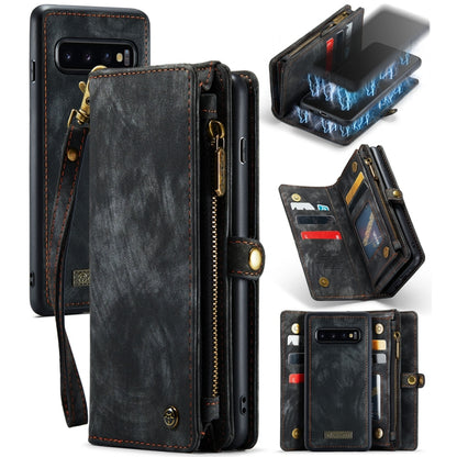 สำหรับ Samsung Galaxy S10 CaseMe-008 เคสโทรศัพท์หนังพลิกมัลติฟังก์ชั่นที่ถอดออกได้, For Samsung Galaxy S10
