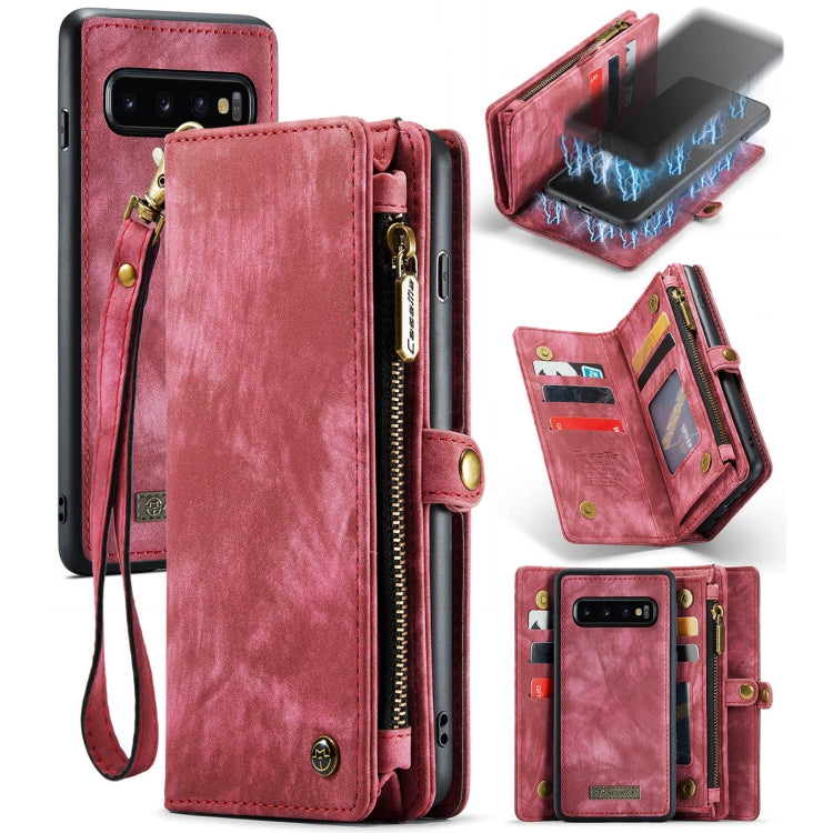 สำหรับ Samsung Galaxy S10 CaseMe-008 เคสโทรศัพท์หนังพลิกมัลติฟังก์ชั่นที่ถอดออกได้, For Samsung Galaxy S10