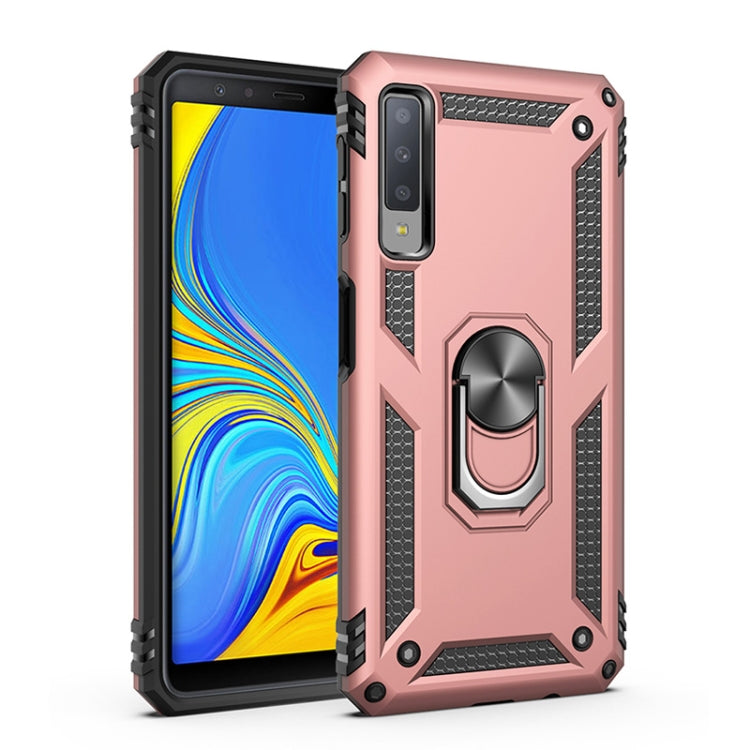 จ่าเกราะกันกระแทกเคส TPU + PC สำหรับ Galaxy A7 2018 พร้อมตัวยึดแบบหมุนได้ 360 องศา, For Galaxy A7 2018