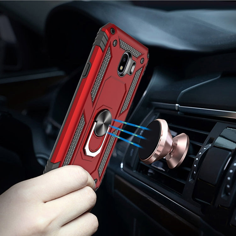 จ่าเกราะกันกระแทกเคส TPU + PC สำหรับ Galaxy J4 2018 พร้อมตัวยึดแบบหมุนได้ 360 องศา, For Galaxy J4 2018