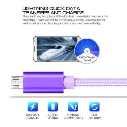 3A หัวโลหะแบบทอ Micro USB เข้ากับข้อมูล USB / สายชาร์จ, ความยาวสายเคเบิล: 3 ม, 3m Micro USB