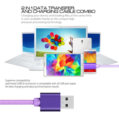 3A หัวโลหะแบบทอ Micro USB เข้ากับข้อมูล USB / สายชาร์จ, ความยาวสายเคเบิล: 3 ม, 3m Micro USB