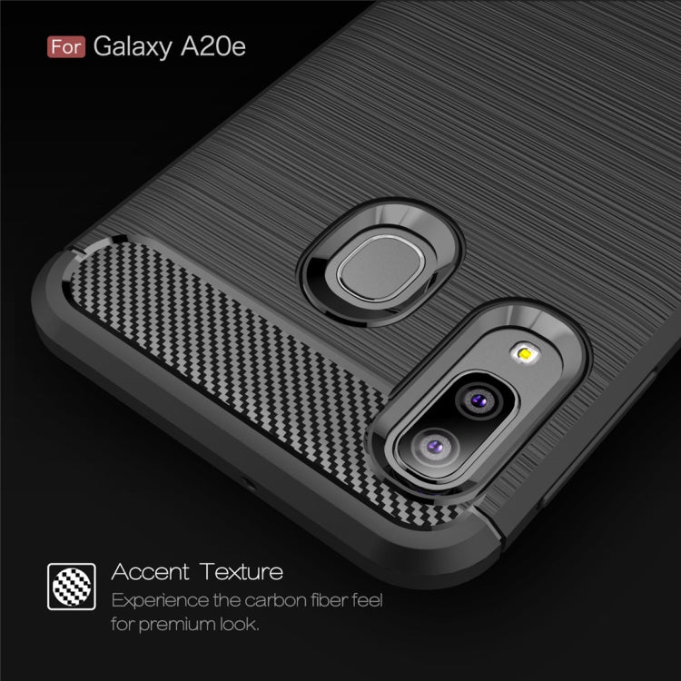 เคส TPU คาร์บอนไฟเบอร์เนื้อแปรงสำหรับ Galaxy A20e, For Galaxy A20e