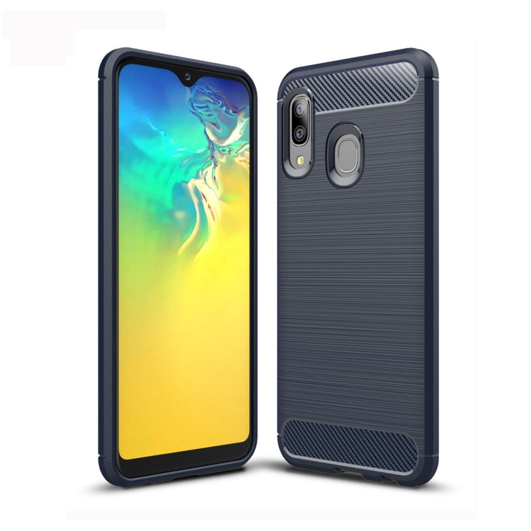 เคส TPU คาร์บอนไฟเบอร์เนื้อแปรงสำหรับ Galaxy A20e, For Galaxy A20e