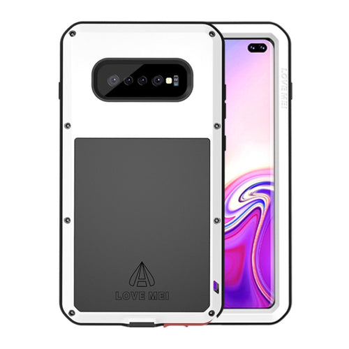 LOVE MEI เคสโลหะผสมซิลิโคนกันฝุ่นกันกระแทกและน้ำกระเซ็นสำหรับ Galaxy S10+, For Galaxy S10+
