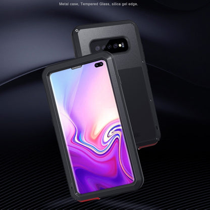 LOVE MEI เคสโลหะผสมซิลิโคนกันฝุ่นกันกระแทกและน้ำกระเซ็นสำหรับ Galaxy S10+, For Galaxy S10+