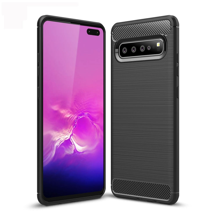 เคส TPU คาร์บอนไฟเบอร์เนื้อแปรงสำหรับ Galaxy S10 5G, For Galaxy S10 5G, For Samsung Galaxy S10 5G