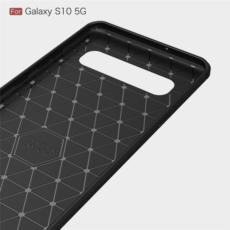 เคส TPU คาร์บอนไฟเบอร์เนื้อแปรงสำหรับ Galaxy S10 5G, For Galaxy S10 5G, For Samsung Galaxy S10 5G